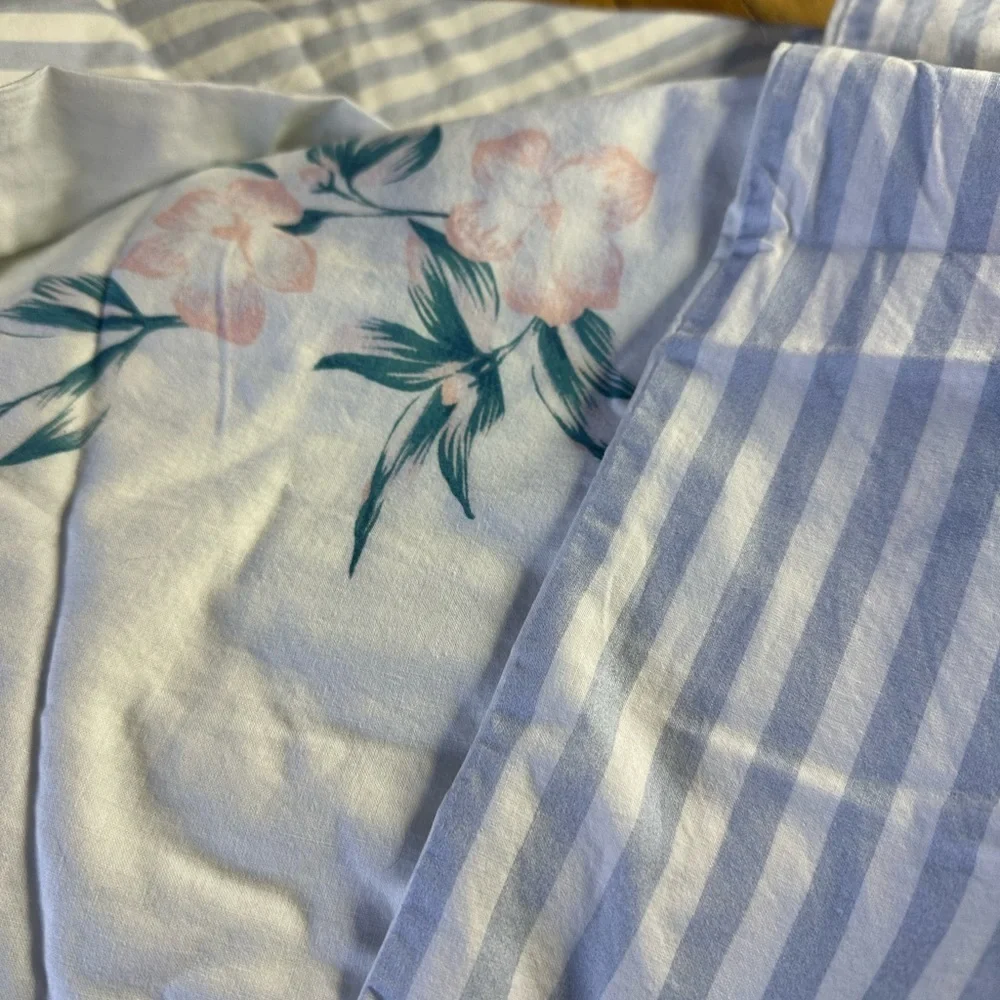 Urban Outfitters Meg Tie Duvet Cover Twin XL Blue White Floral Cottagecore